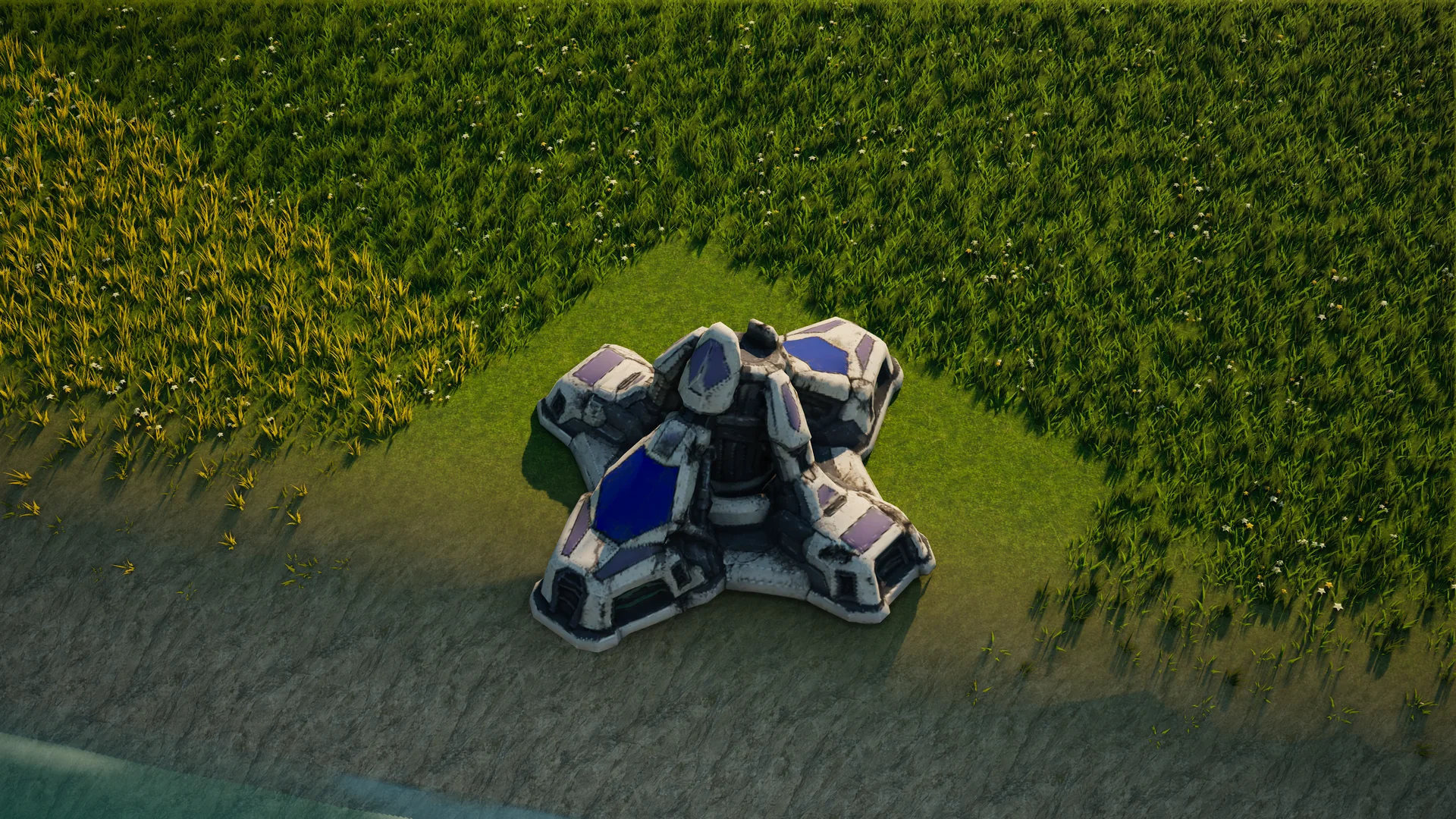 Destroyed Moonveil Matter extractor, with collapsed armour and machinery