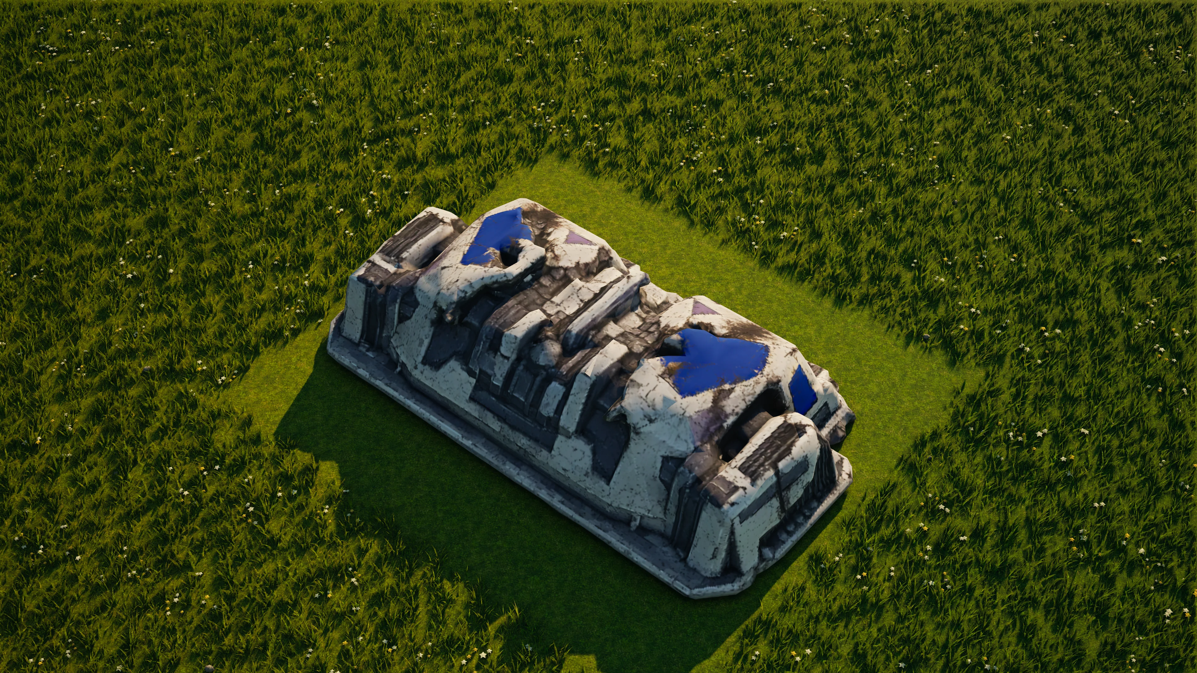 Wrack von Moonveil Ground factory, mit eingestürzter Panzerung und Maschinerie
