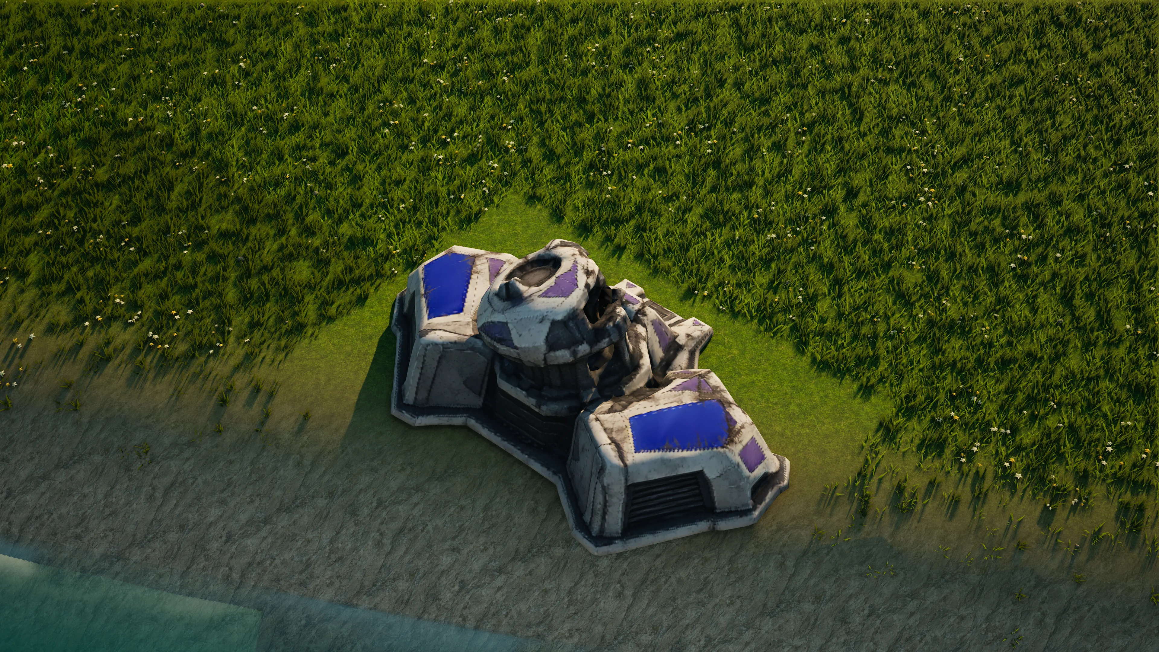 Wrack von Moonveil Energy generator, mit eingestürzter Panzerung und Maschinerie