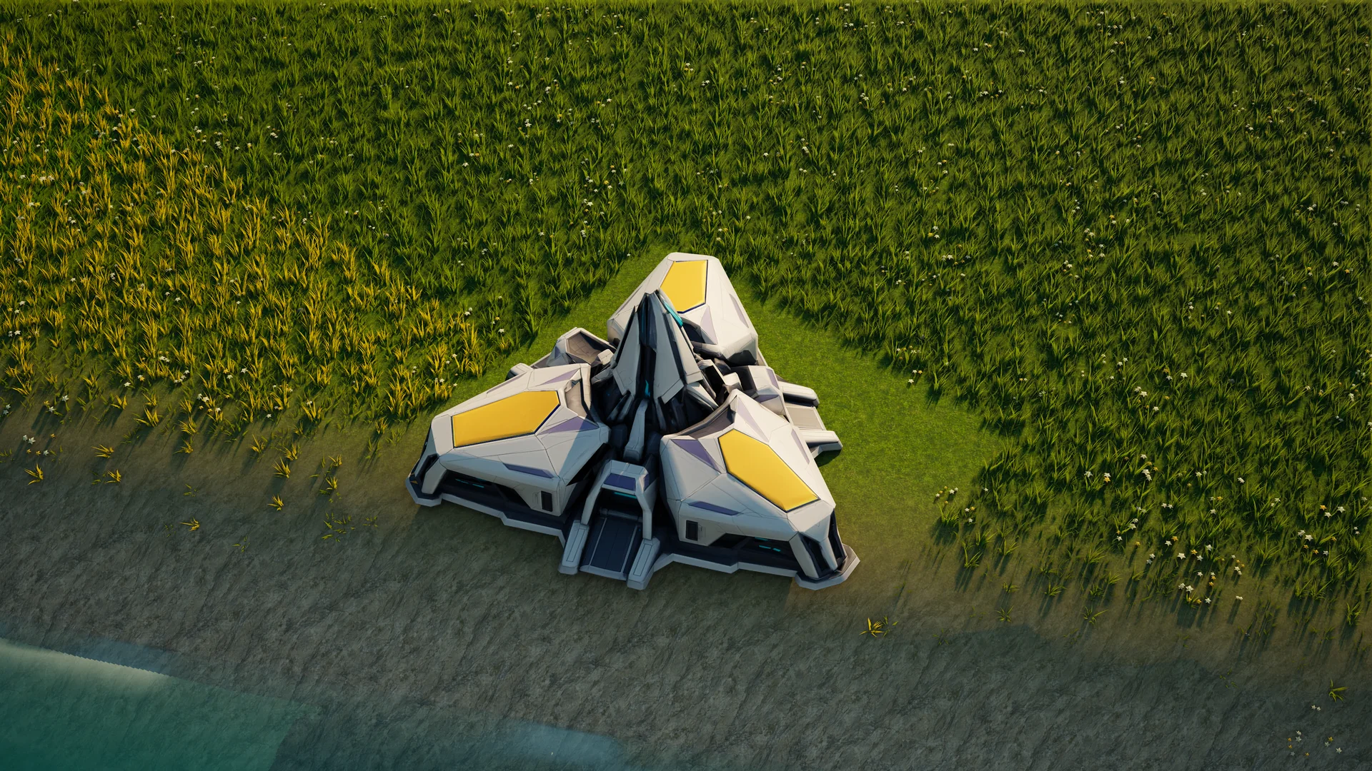 Moonveil Heartbloom standing in Hearthland, viewed from above at a three-quarter angle