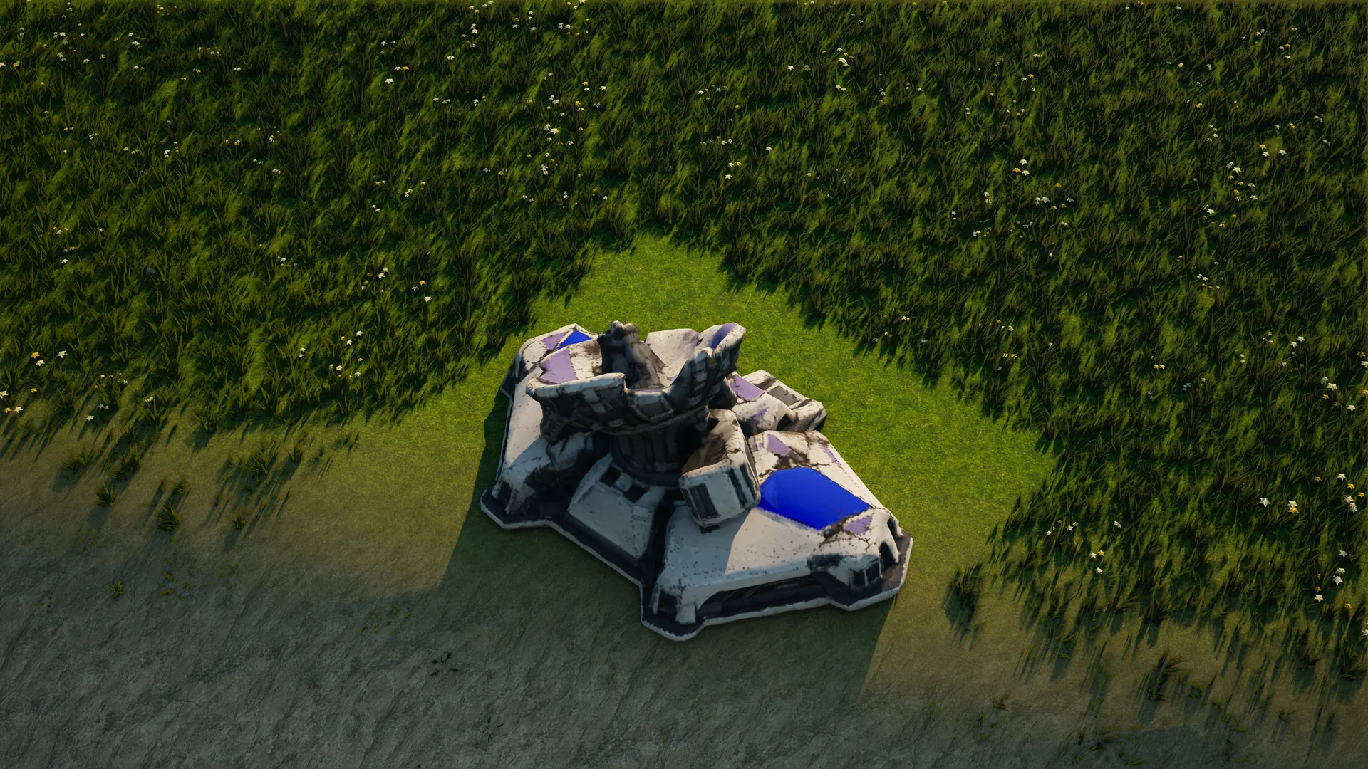 Destroyed Moonveil Radar, with collapsed armour and machinery