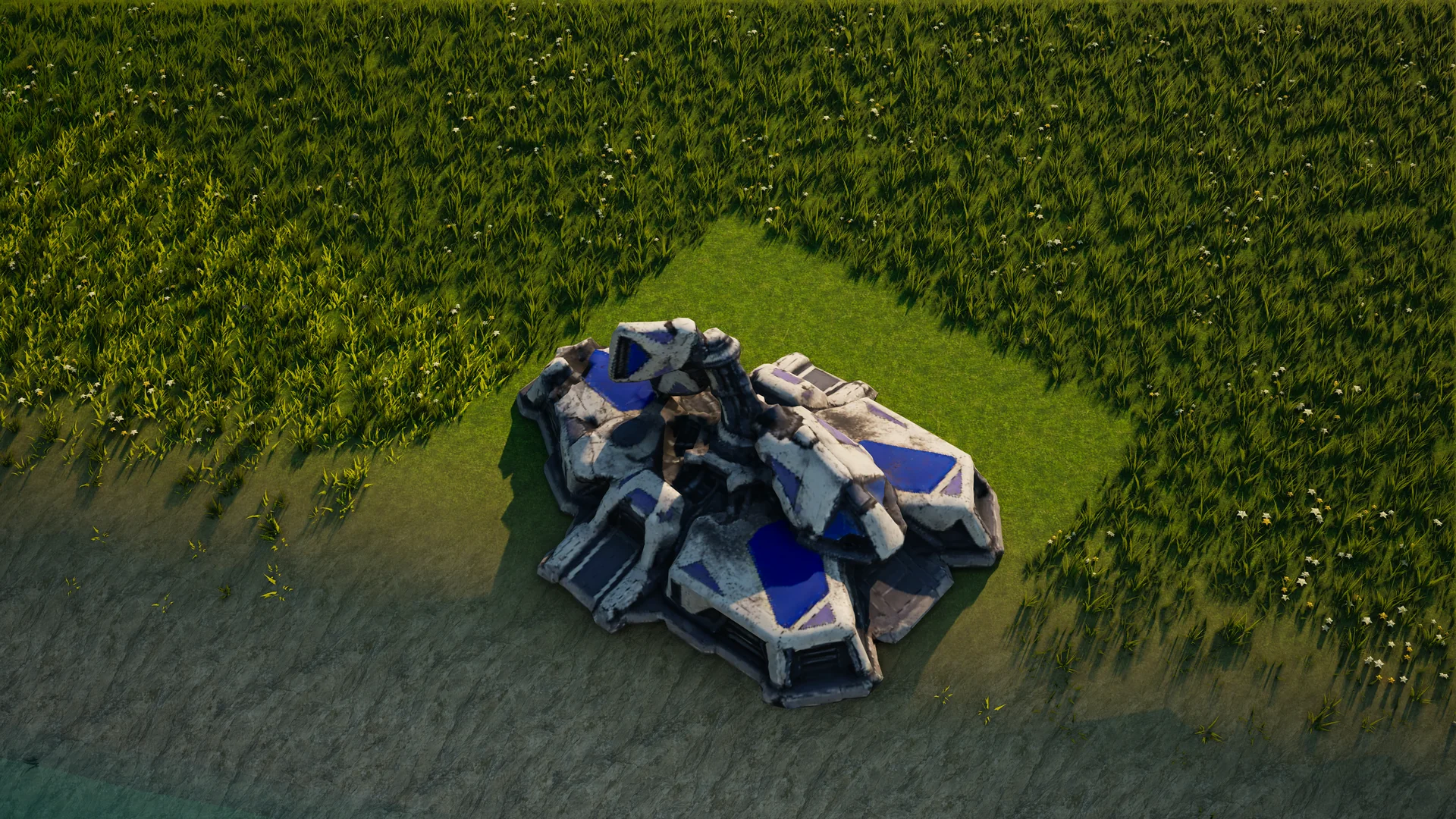 Destroyed Moonveil Radar disruptor, with collapsed armour and machinery