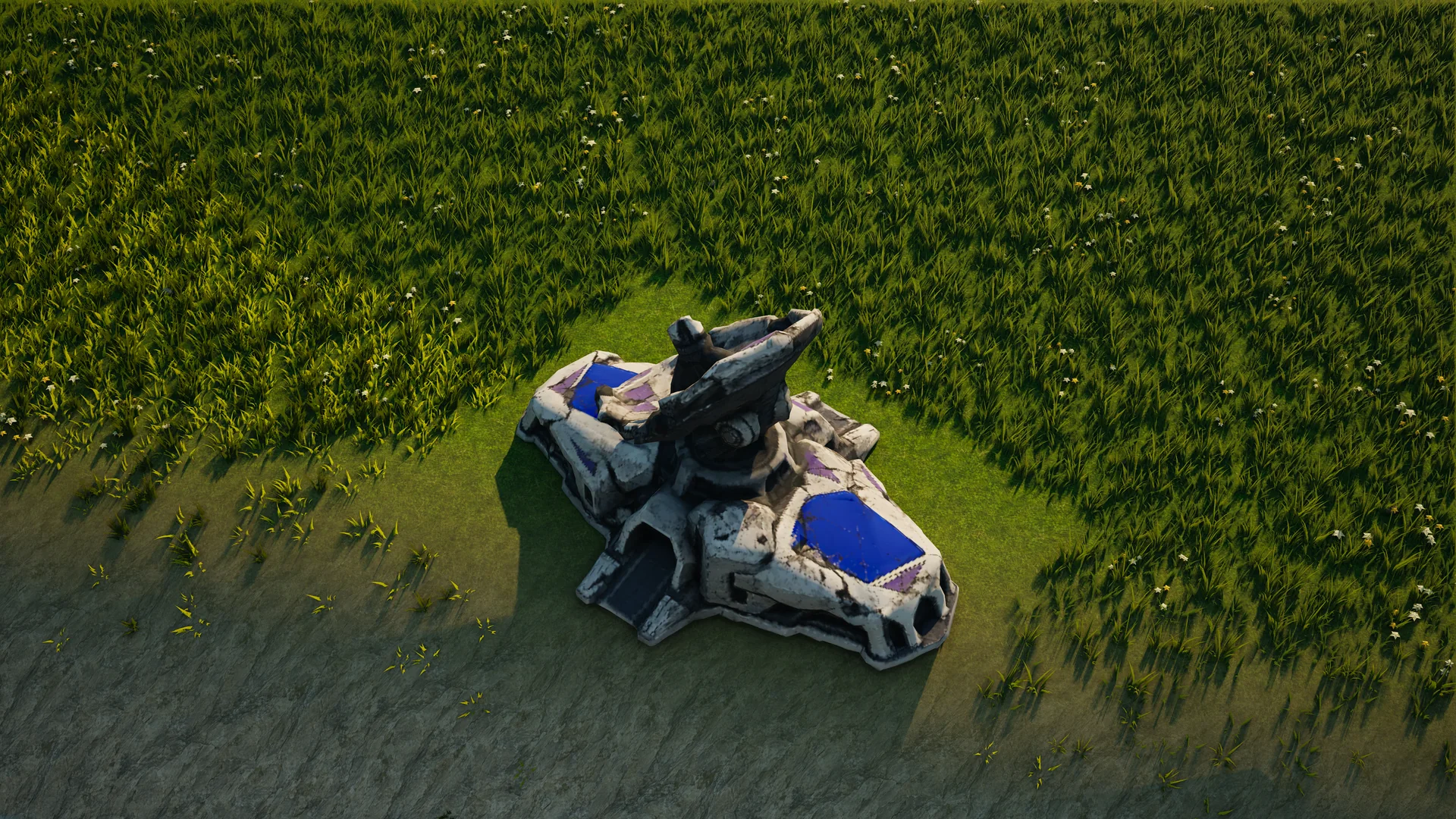 Destroyed Moonveil Radar, with collapsed armour and machinery