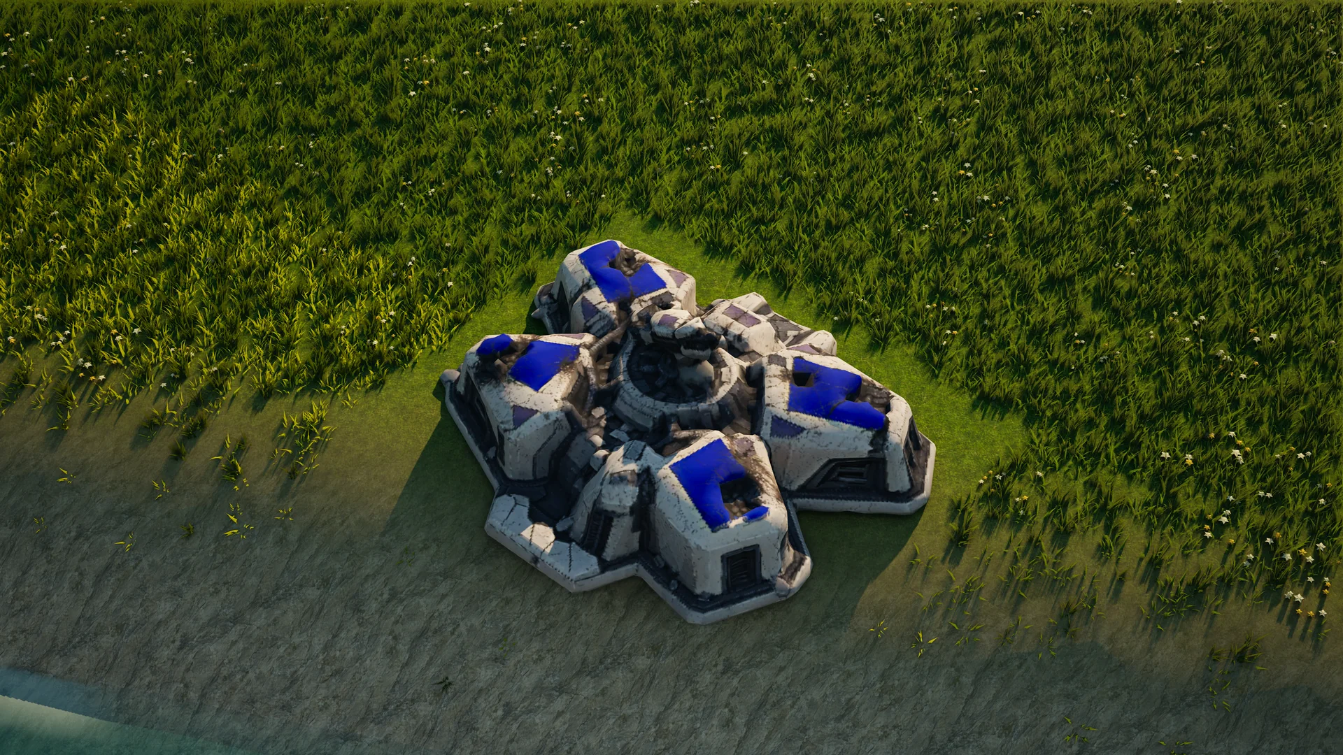 Destroyed Moonveil Command relay, with collapsed armour and machinery