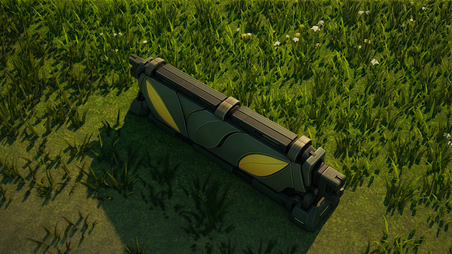 Mossglade Barricade standing in Hearthland, viewed from above at a three-quarter angle