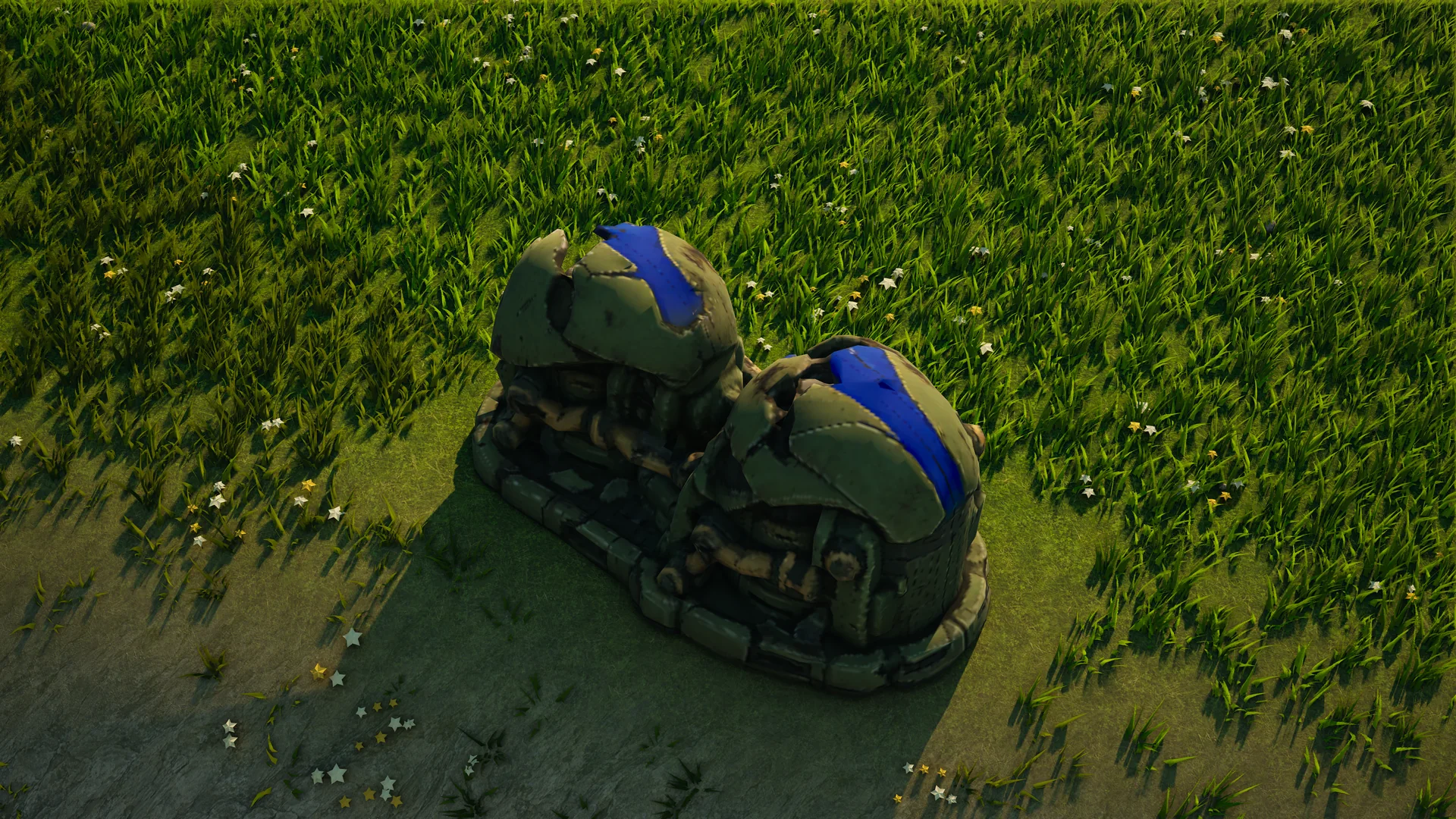 Destroyed Mossglade Energy storage, with collapsed armour and machinery