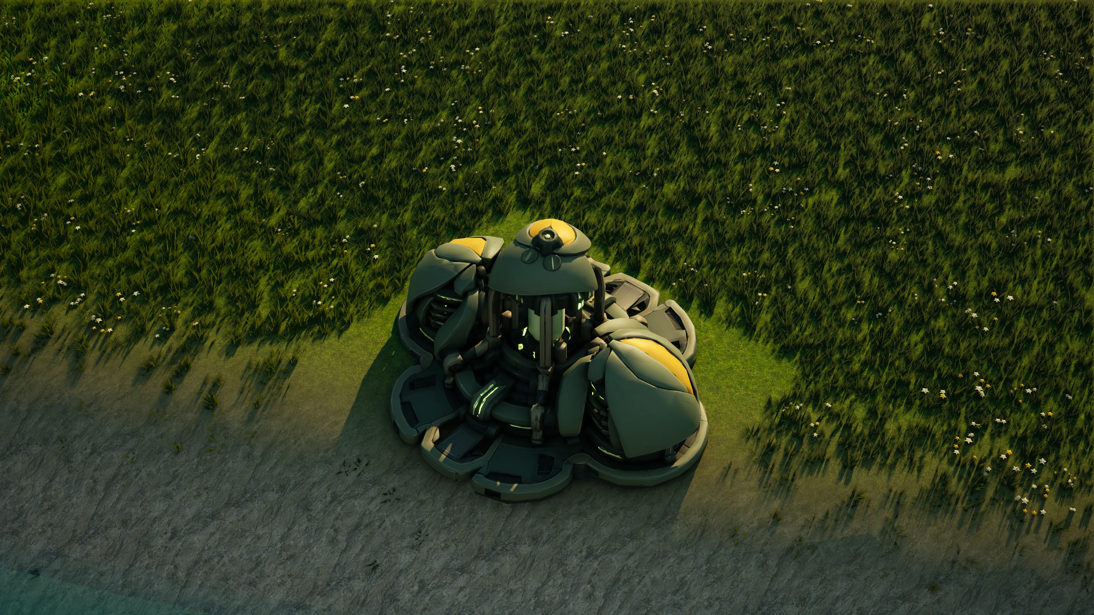 Mossglade Energy generator in Hearthland, schräg von oben gesehen