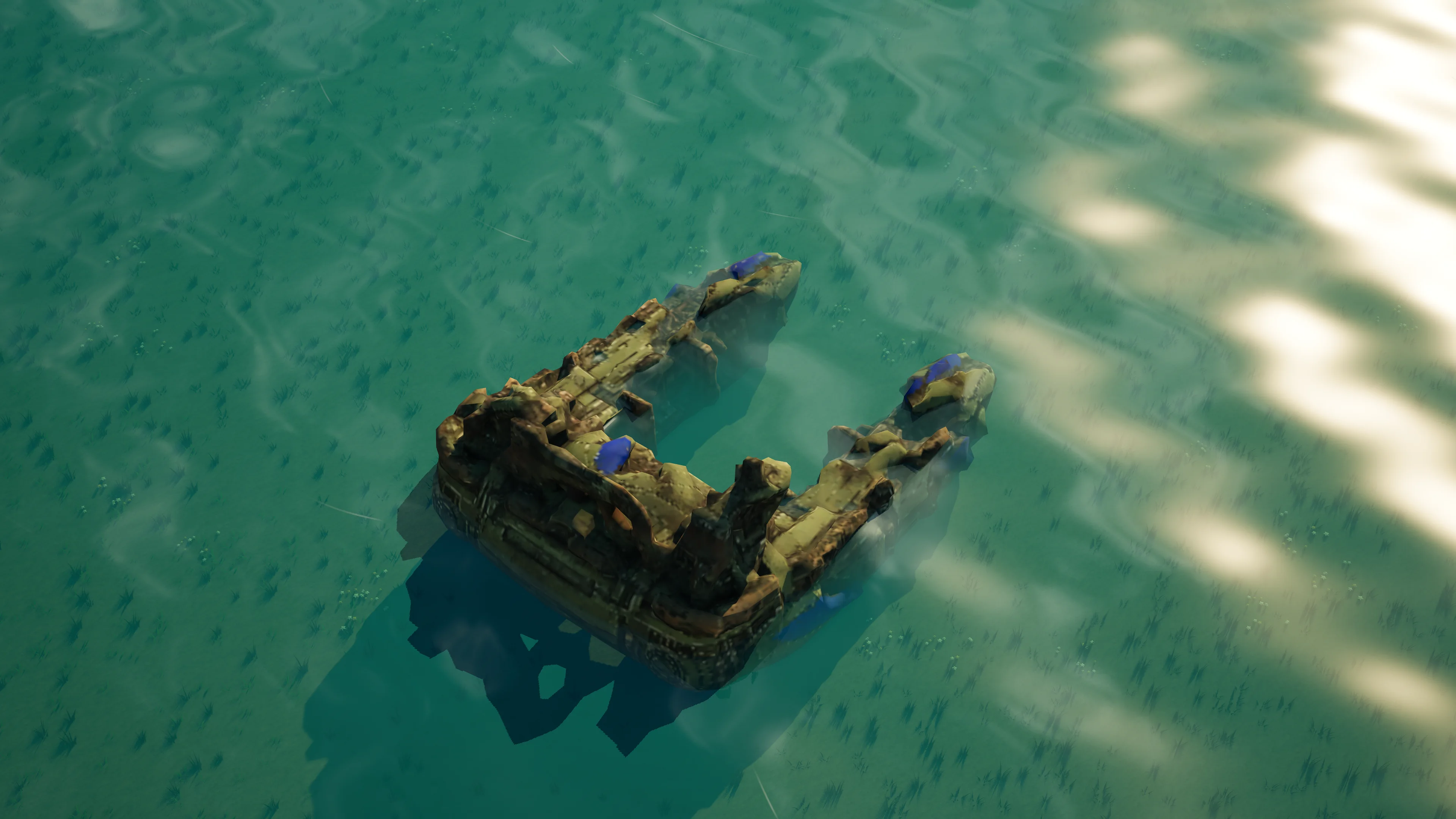 Épave de Mossglade Naval yard, blindage et machinerie effondrés