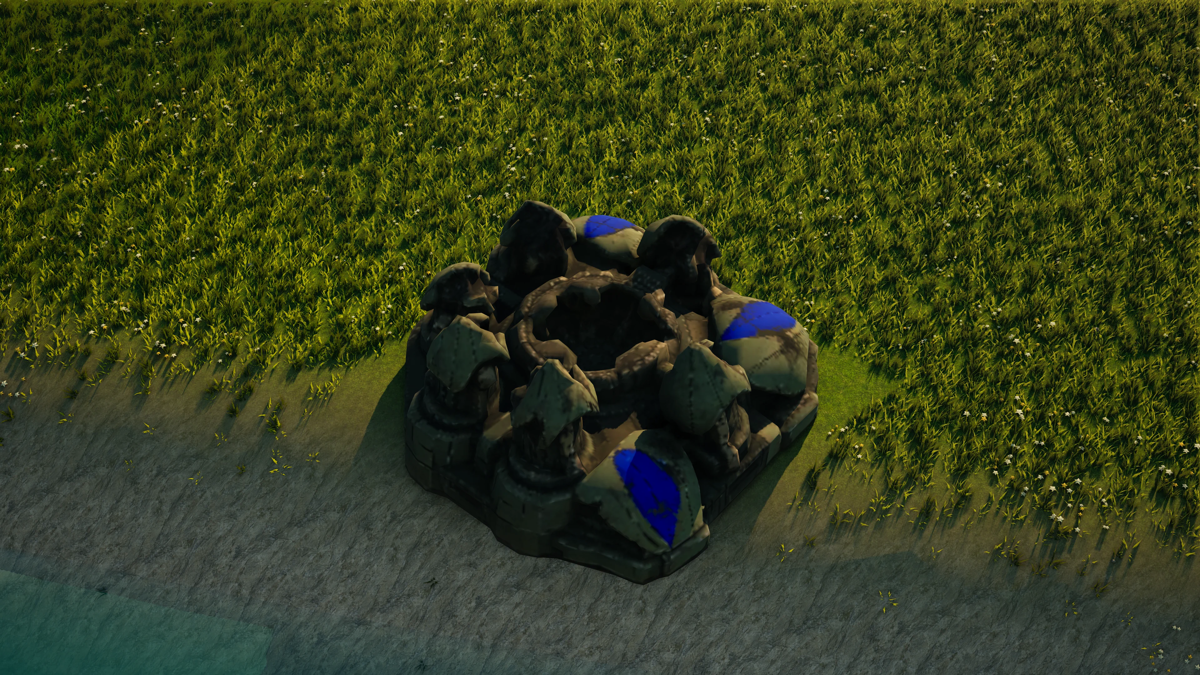 Wrack von Mossglade Shield generator, mit eingestürzter Panzerung und Maschinerie