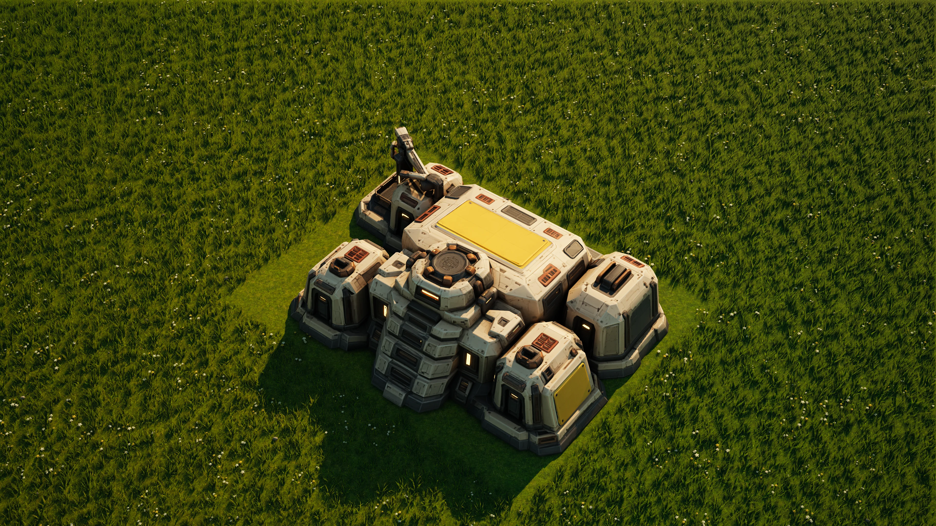 Sunhearth Air factory in Hearthland, schräg von oben gesehen