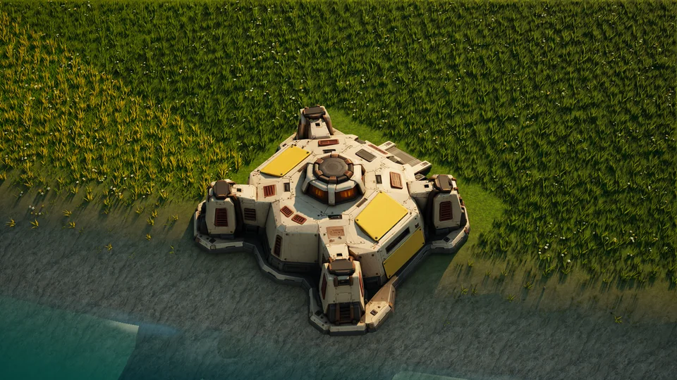 Sunhearth Heartbloom standing in Hearthland, viewed from above at a three-quarter angle