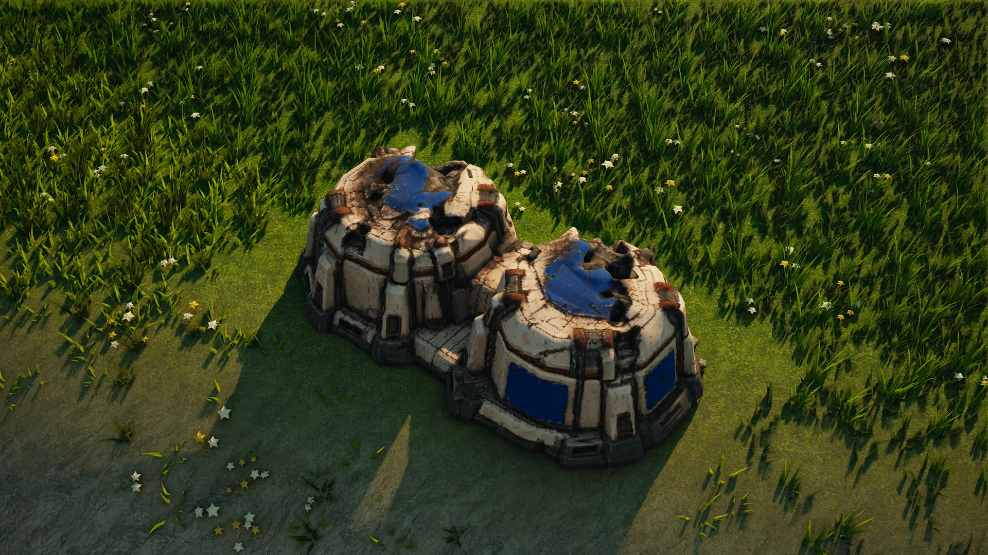 Destroyed Sunhearth Matter storage, with collapsed armour and machinery