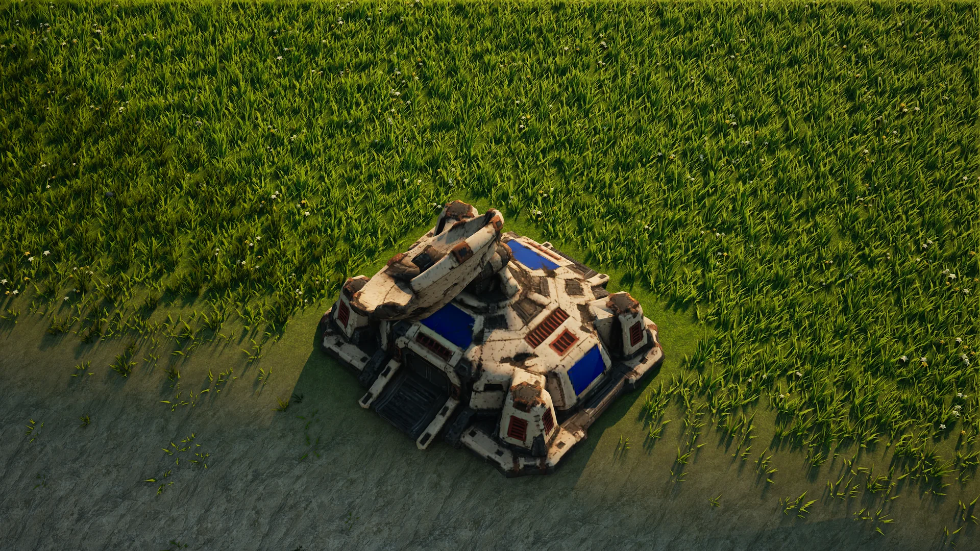 Destroyed Sunhearth Radar, with collapsed armour and machinery