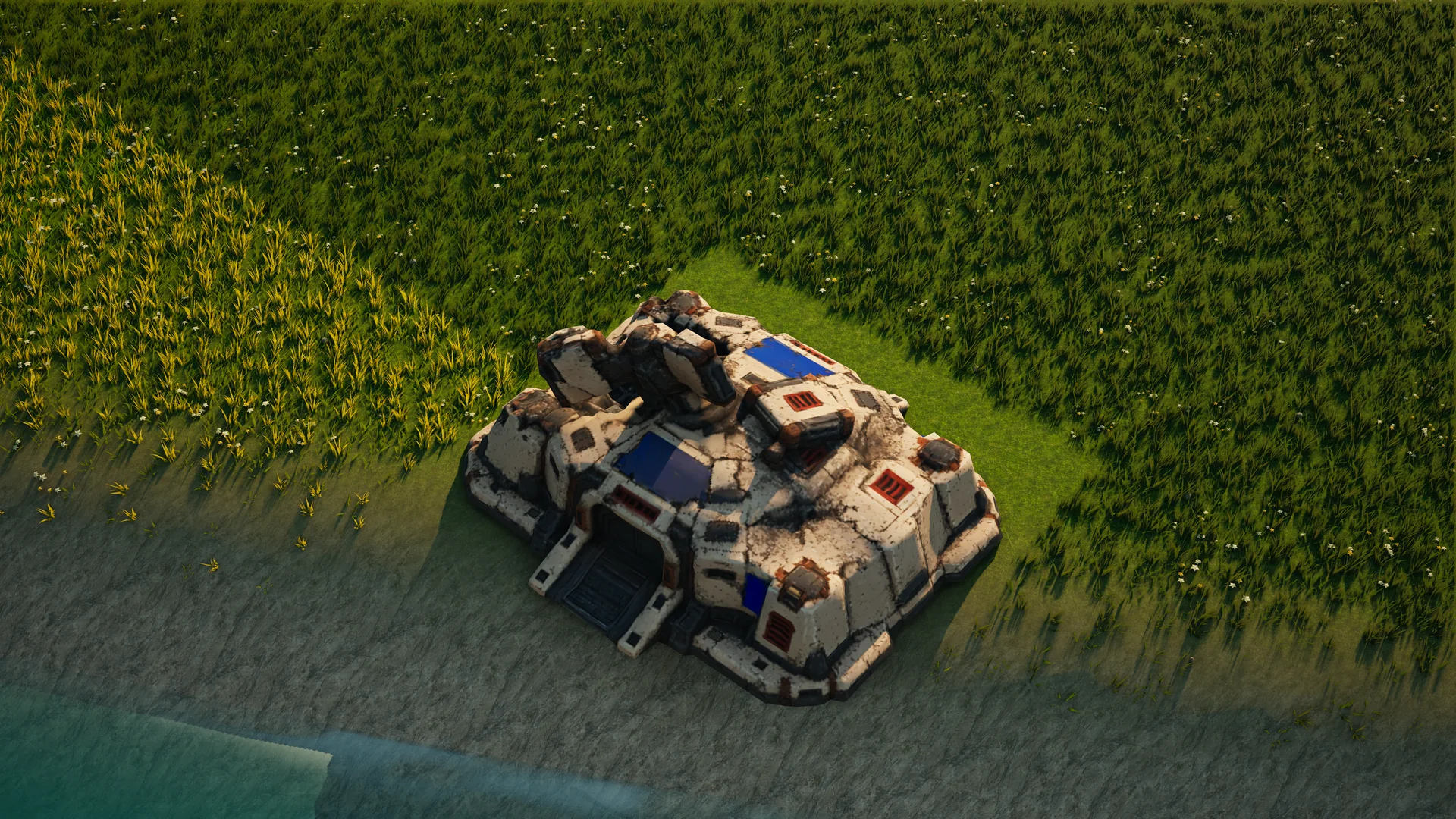 Destroyed Sunhearth Radar disruptor, with collapsed armour and machinery