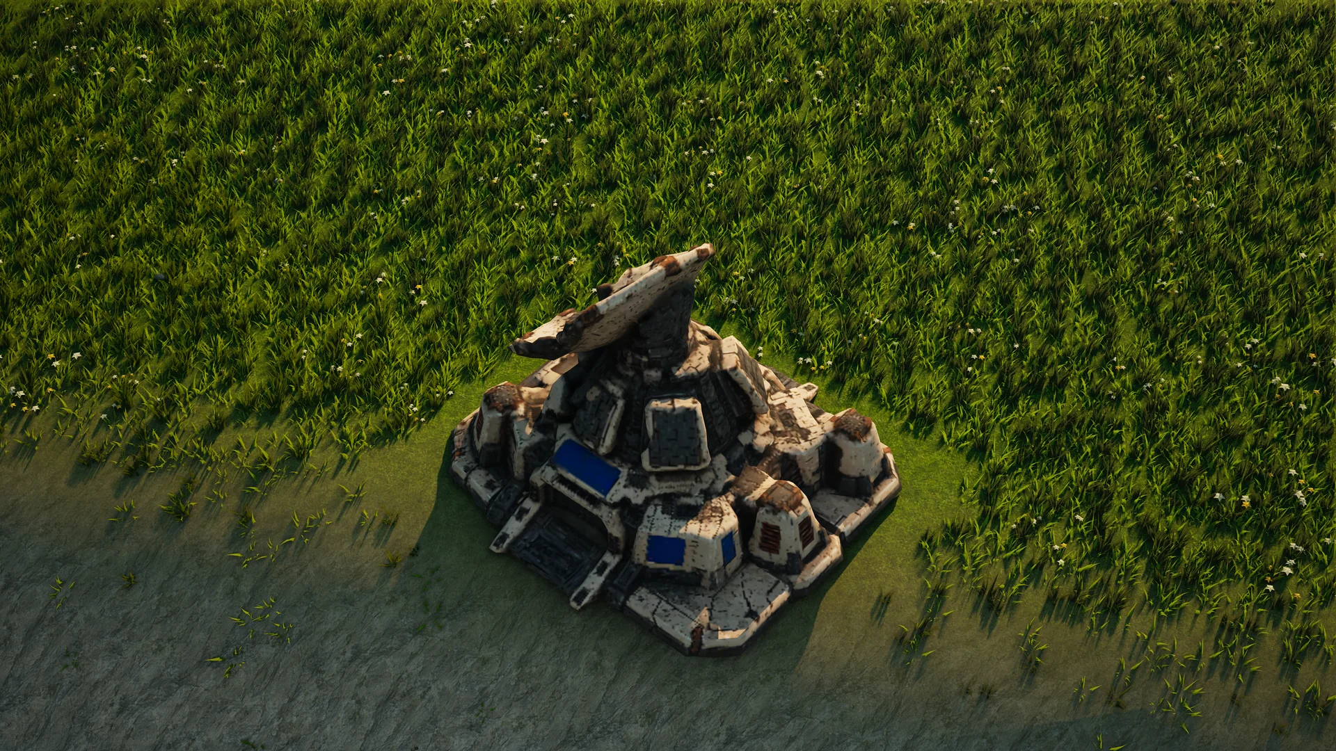 Destroyed Sunhearth Radar, with collapsed armour and machinery