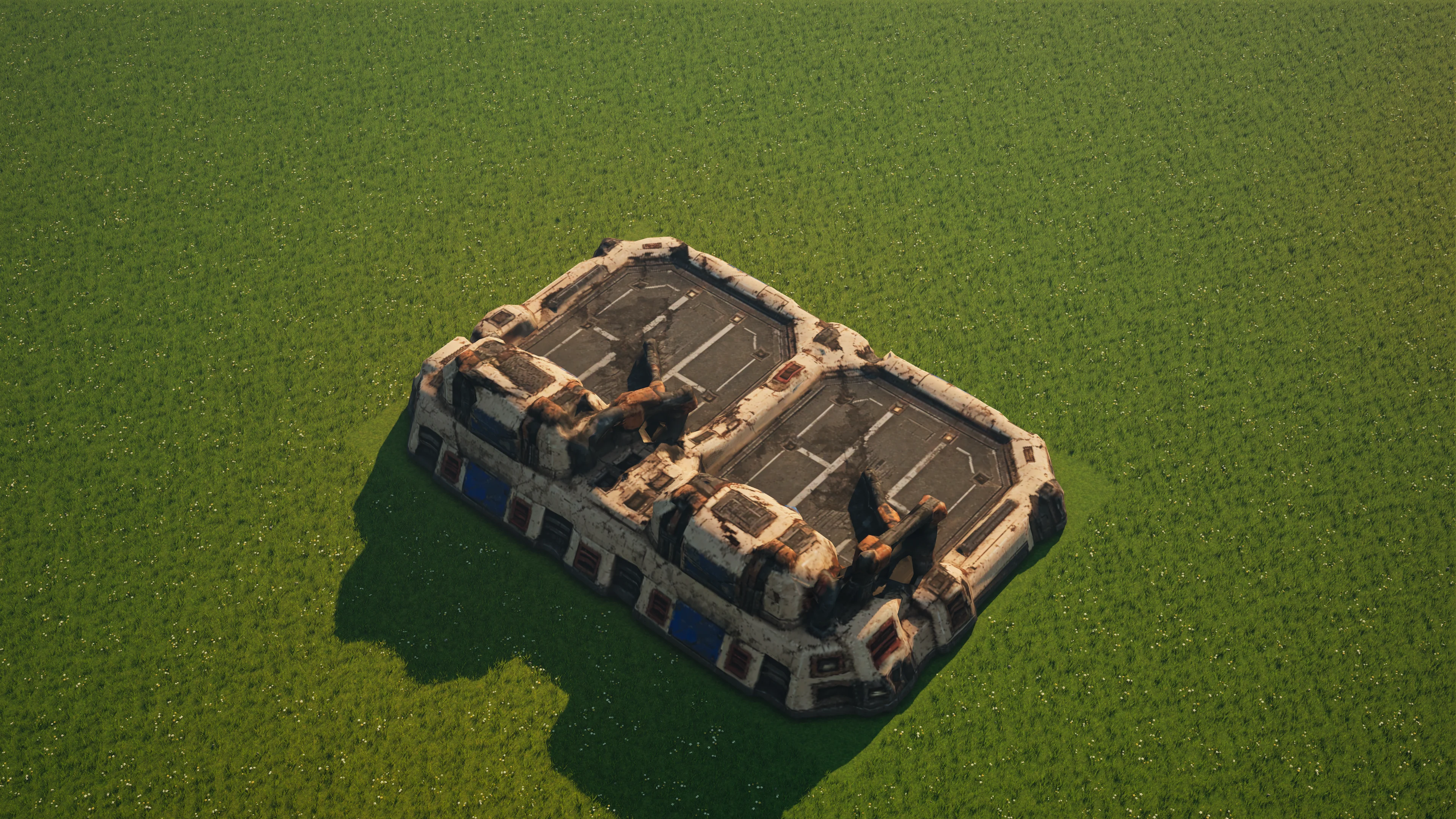 Wrack von Sunhearth Refuelling station, mit eingestürzter Panzerung und Maschinerie