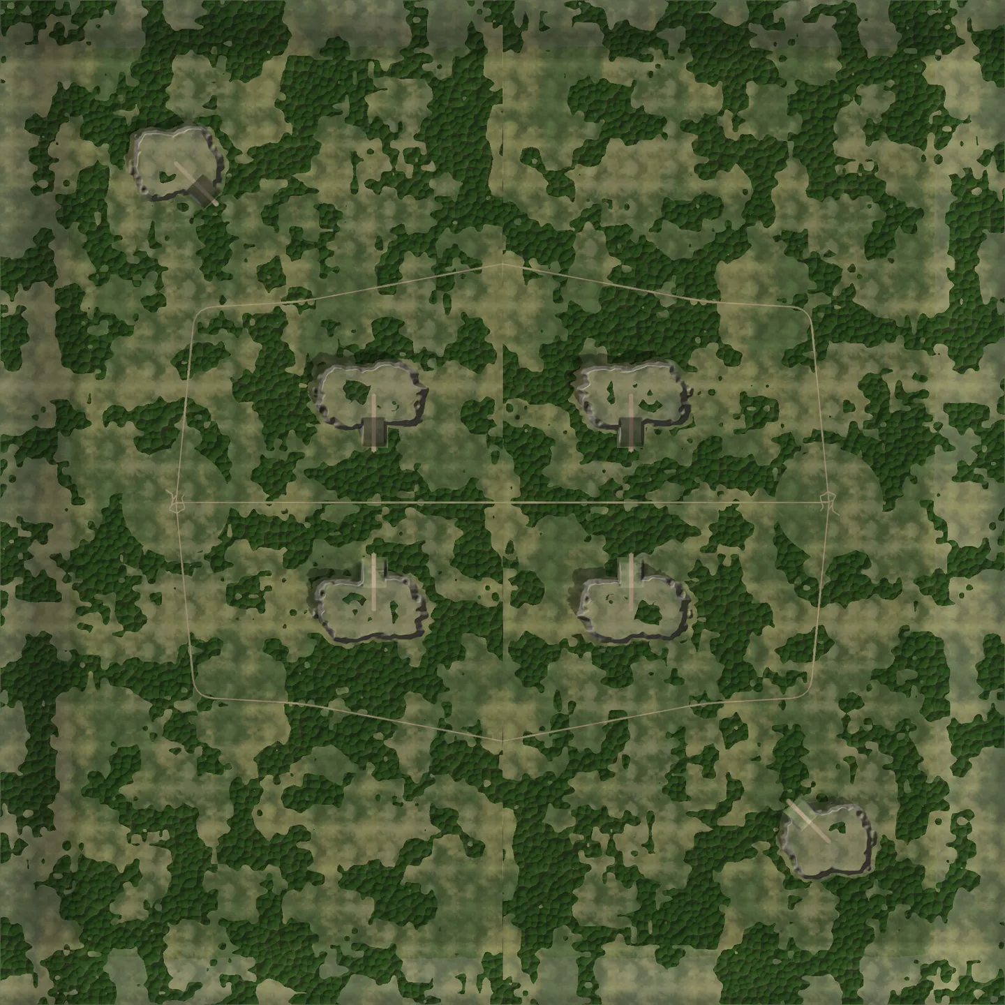 Die gemalte Karte von Amber Hollow, wie das Spiel sie neben dem Level zeigt