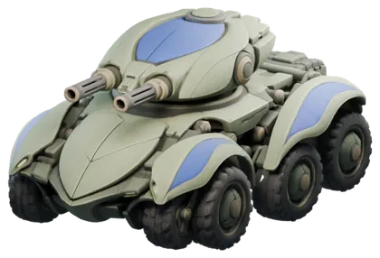 Le Reedrunner, un raider Mossglade rapide à six roues, armé d’un double canon