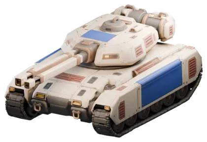 Der Sunlance, ein langer Sunhearth-Panzer mit einer Schienenlanze